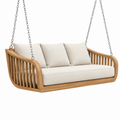 Sofá columpio 180 cm de madera natural beige para exterior estilo contemporáneo