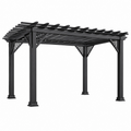 Pérgola 300 x 300 x 240 cm de metal negro para exterior - techo de lamas estilo contemporáneo