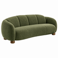 Sofá de 3 plazas 200 x 90 x 75 cm de tejido bouclé verde para salón de estilo curvo